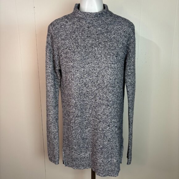 Old Navy Sweater Small Tall Blue Mock Neck Long Sleeve Pullover Cotton Blend - Picture 1 of 11